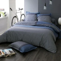 TRADILINGE Housse de couette satin de coton (260 x 240 cm) Enzo e Bleu Hot