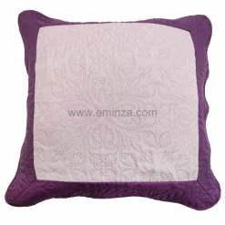 DOUCEUR D'INTERIEUR Housse de coussin boutis carrée (60 cm) Edana Prune Best