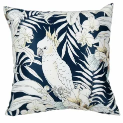OSTARIA Housse de coussin carrée (40 x 40 cm) Tropical e Bleu
