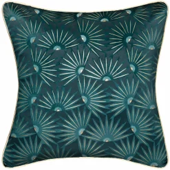 ATMOSPHERA Housse de coussin carrée (40 x 40 cm) Feel Bleu canard Discount