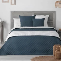 DOUCEUR D'INTERIEUR Housse de coussin carrée (60 cm) Mellow Chic e Bleu