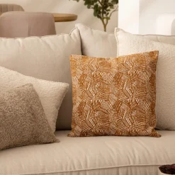 Atmosphera, cru017dateur d'intu017drieur Housse de coussin carrée (40 x 40 cm) Jeni Marron New