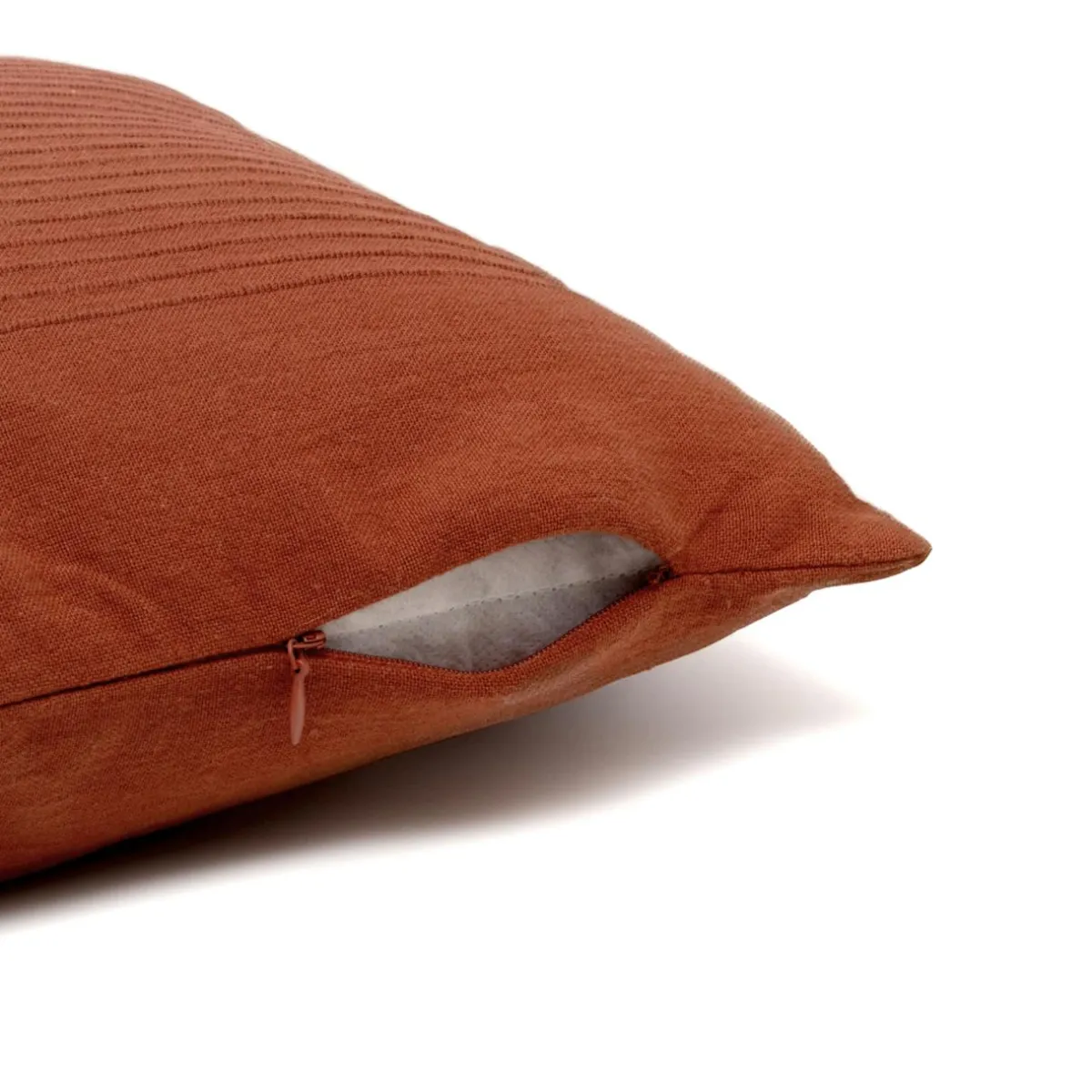 EMINZA Housse de coussin carrée coton tissé (40 x 40 cm) Léa Terracotta