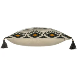 ATMOSPHERA Housse de coussin carrée coton (40 x 40 cm) Azteq Pampil Ecru Clearance