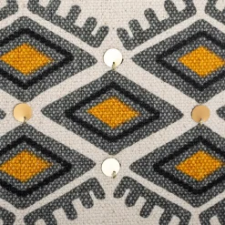 ATMOSPHERA Housse de coussin carrée coton (40 x 40 cm) Azteq Pampil Ecru Clearance