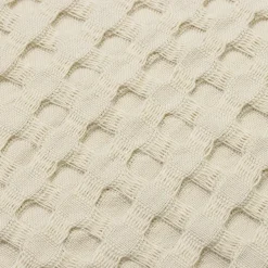 EMINZA Housse de coussin carrée coton nid d'abeille (40 x 40 cm) Maya pampa Beige