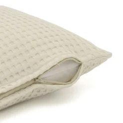 EMINZA Housse de coussin carrée coton nid d'abeille (40 x 40 cm) Maya pampa Beige