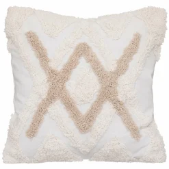 ATMOSPHERA Housse de coussin carrée coton (40 x 40 cm) Rory Ivoire Online