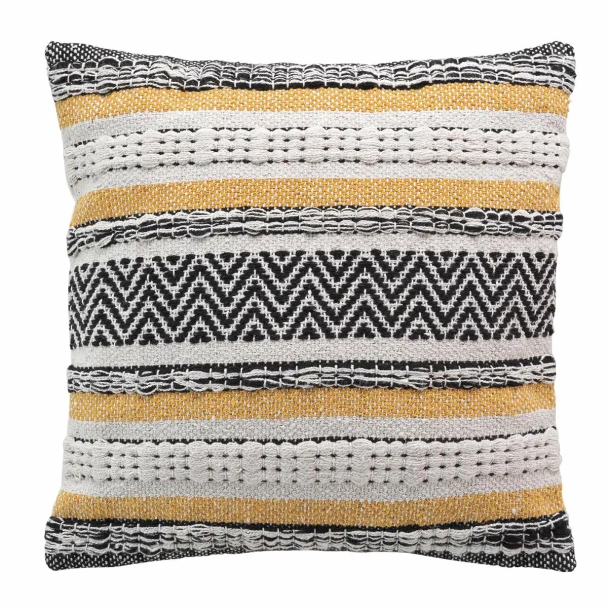DOUCEUR D'INTERIEUR Housse de coussin carrée coton (40 x 40 cm) Elna Jaune ocre Online