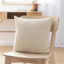 EMINZA Housse de coussin carrée coton tissé (40 x 40 cm) Léa pampa Beige