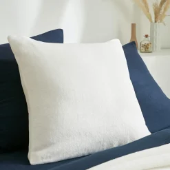 EMINZA Housse de coussin carrée flanelle (60 x 60 cm) Didou Ivoire