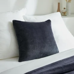 EMINZA Housse de coussin carrée flanelle (45 x 45 cm) Didou Gris Anthracite Best