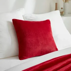 EMINZA Housse de coussin carrée flanelle (45 x 45 cm) Didou Rouge Online