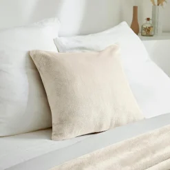 EMINZA Housse de coussin carrée flanelle (45 x 45 cm) Didou grège Beige Clearance