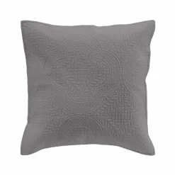 DOUCEUR D'INTERIEUR Housse de coussin carrée microfibre (40 x 40 cm) Romane Gris Anthracite Best