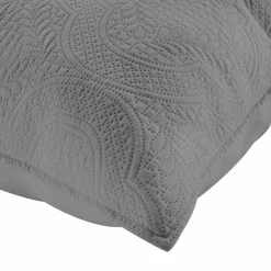 DOUCEUR D'INTERIEUR Housse de coussin carrée microfibre (40 x 40 cm) Romane Gris Anthracite Best