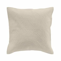 DOUCEUR D'INTERIEUR Housse de coussin carrée microfibre (40 x 40 cm) Romane Taupe Discount
