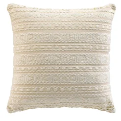 douceur d'intu017drieur Housse de coussin carrée polycoton (40 x 40 cm) Ilies Ecru New