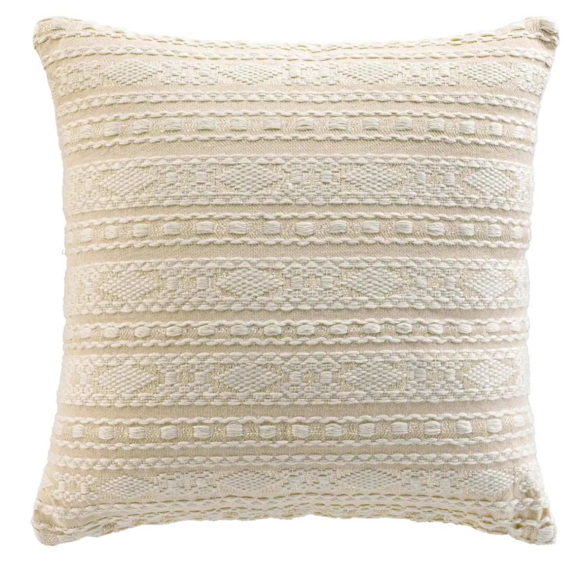 douceur d'intu017drieur Housse de coussin carrée polycoton (40 x 40 cm) Ilies Ecru New