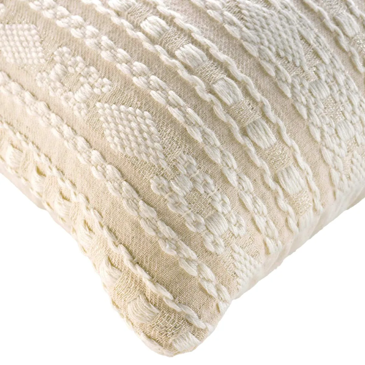 douceur d'intu017drieur Housse de coussin carrée polycoton (40 x 40 cm) Ilies Ecru New
