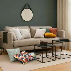 douceur d'intu017drieur Housse de coussin carrée polycoton (40 x 40 cm) Ilies Ecru New