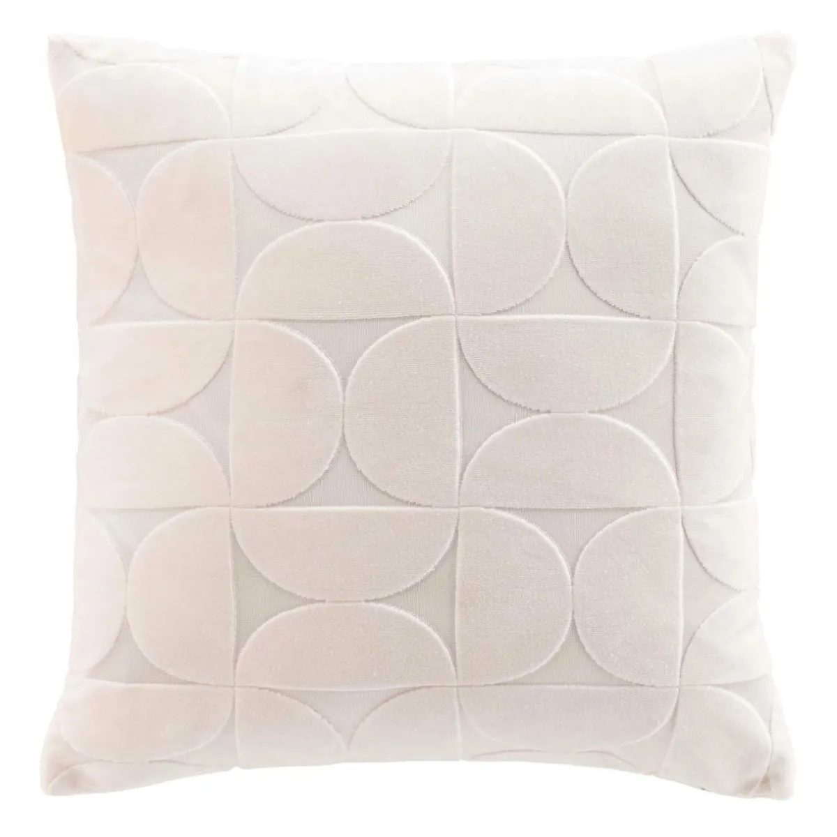 douceur d'intu017drieur Housse de coussin carrée velours (40 x 40 cm) Curly Ecru Best