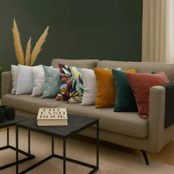 douceur d'intu017drieur Housse de coussin carrée velours (40 x 40 cm) Boréale Vert Outlet