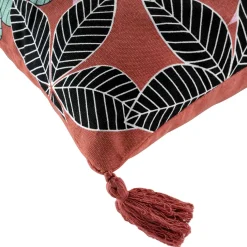 DOUCEUR D'INTERIEUR Housse de coussin coton pompons (40 x 40 cm) Wallis Rose Discount