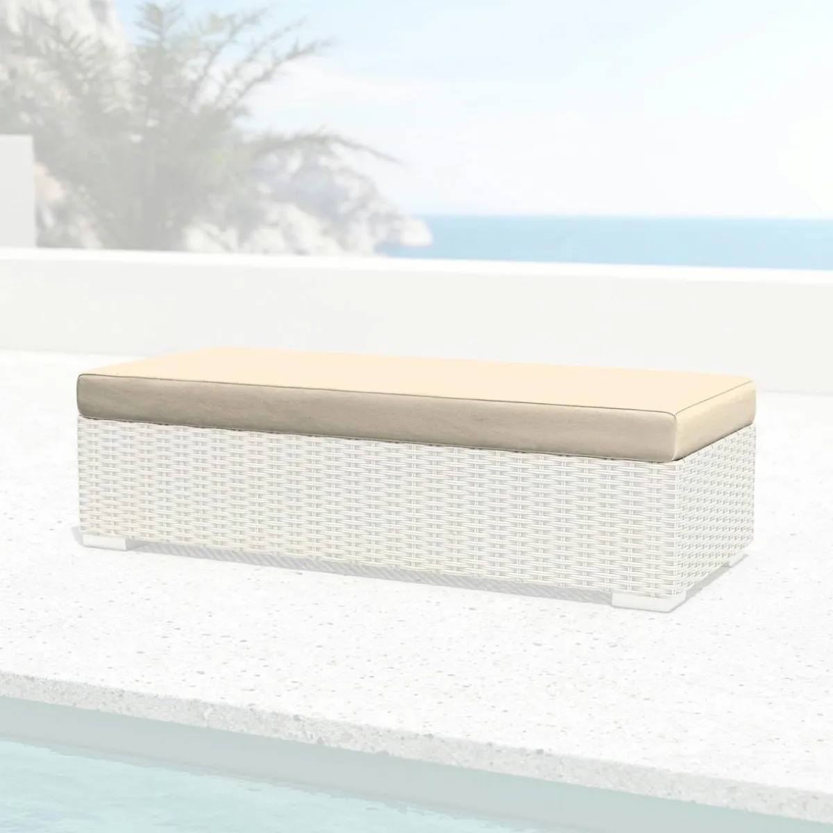 MOBELLIA Housse de coussin de remplacement pour Banquette 2 places Palma Beige Hot