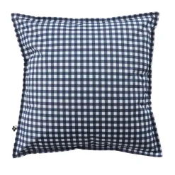 EMINZA Housse de coussin extérieur carrée (45 x 45 cm) Vickie Bleu nuit Vichy bleu New