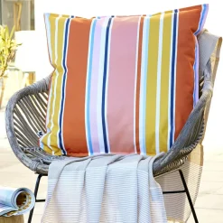 L'effet papillon Housse de coussin extérieur carrée (60 x 60 cm) Bianca Jaune New