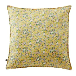 L'effet papillon Housse de coussin extérieur carrée (60 x 60 cm) Manon Jaune Discount