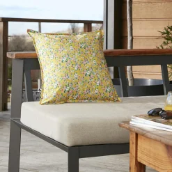 L'effet papillon Housse de coussin extérieur carrée (45 x 45 cm) Manon Jaune New
