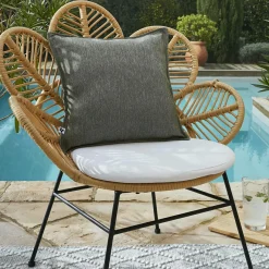 L'effet papillon Housse de coussin extérieur carrée (45 x 45 cm) Naia Vert nénuphar Vert mousse Discount