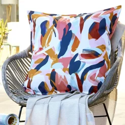 L'effet papillon Housse de coussin extérieur carrée (60 x 60 cm) Julianne Multicolore Outlet