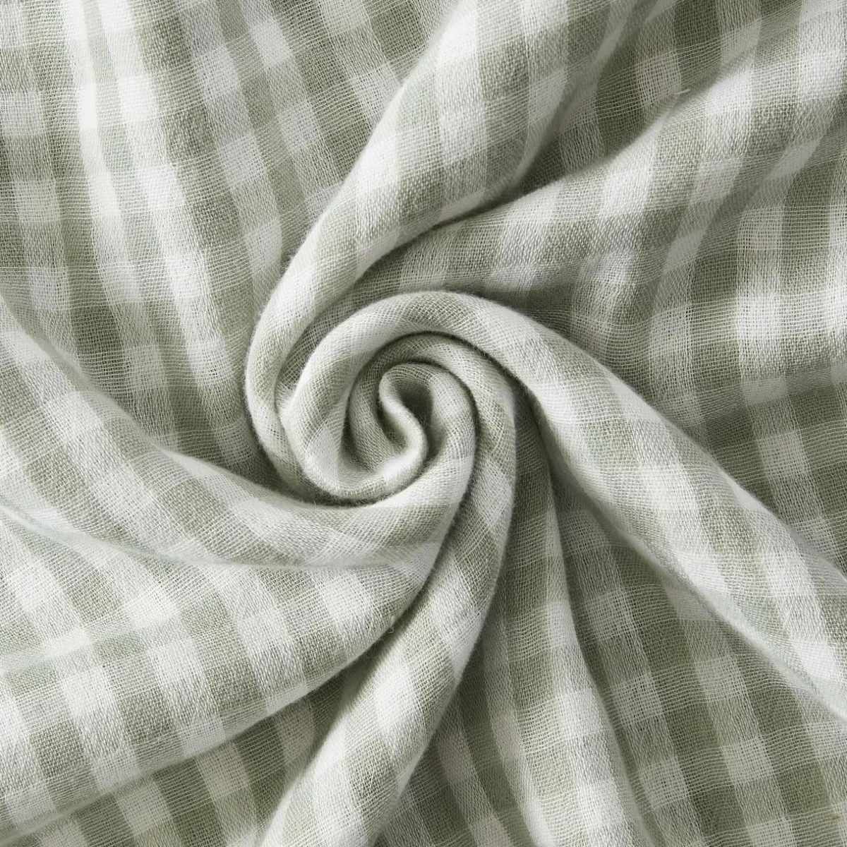 EMINZA Housse de coussin extérieur carrée (45 x 45 cm) Vickie Vert eucalyptus Vichy eucalyptus Outlet