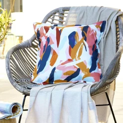 L'effet papillon Housse de coussin extérieur carrée (45 x 45 cm) Julianne Multicolore New