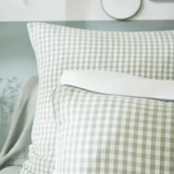 EMINZA Housse de coussin extérieur rectangulaire (40 x 60 cm) Vickie Vert eucalyptus Vichy eucalyptus Best