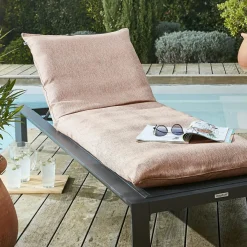L'effet papillon Housse de coussin pour bain de soleil (190 x 70 cm) Naia Corail Orange Clearance