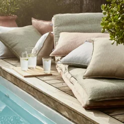 L'effet papillon Housse de coussin pour bain de soleil (190 x 70 cm) Naia galet Gris New
