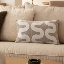Atmosphera, cru017dateur d'intu017drieur Housse de coussin rectangulaire (30 x 50 cm) Jeni Beige