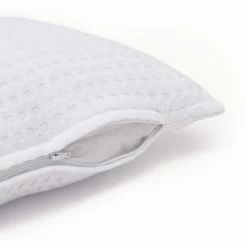 EMINZA Housse de coussin rectangulaire coton nid d'abeille (30 x 50 cm) Maya he Blanc Sale