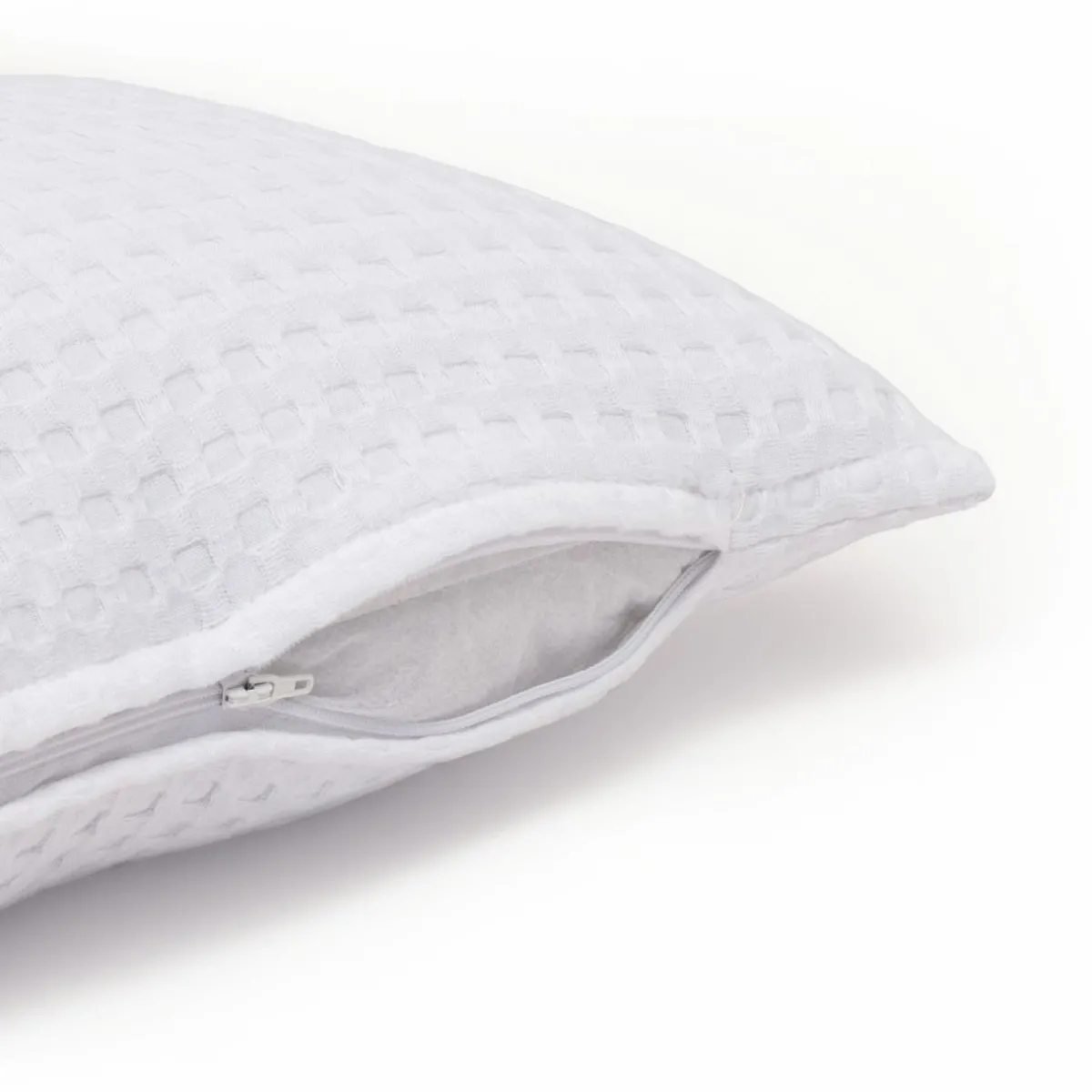 EMINZA Housse de coussin rectangulaire coton nid d'abeille (30 x 50 cm) Maya he Blanc Sale