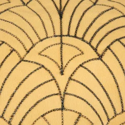 OSTARIA Housse de coussin rectangulaire velours (30 x 50 cm) Coquillage Jaune Sale