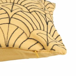 OSTARIA Housse de coussin rectangulaire velours (30 x 50 cm) Coquillage Jaune Sale