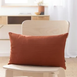 EMINZA Housse de coussin rectangulaire coton tissé (30 x 50 cm) Léa Terracotta Discount