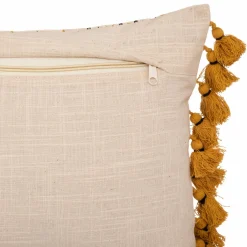 ATMOSPHERA Housse de coussin rectangulaire coton (30 x 50 cm) Amady Jaune ocre Sale
