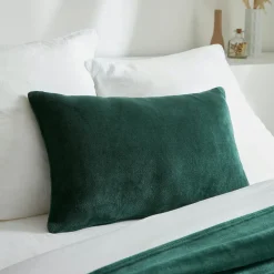 EMINZA Housse de coussin rectangulaire flanelle (40 x 60 cm) Didou e Vert