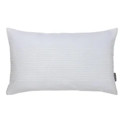 EMINZA Housse de coussin rectangulaire coton tissé (30 x 50 cm) Léa he Blanc