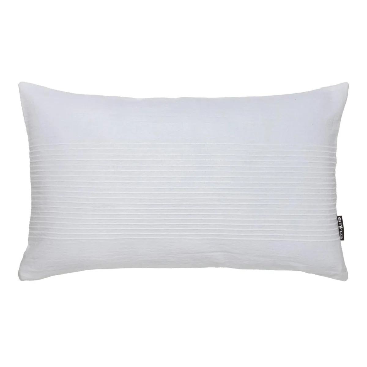 EMINZA Housse de coussin rectangulaire coton tissé (30 x 50 cm) Léa he Blanc